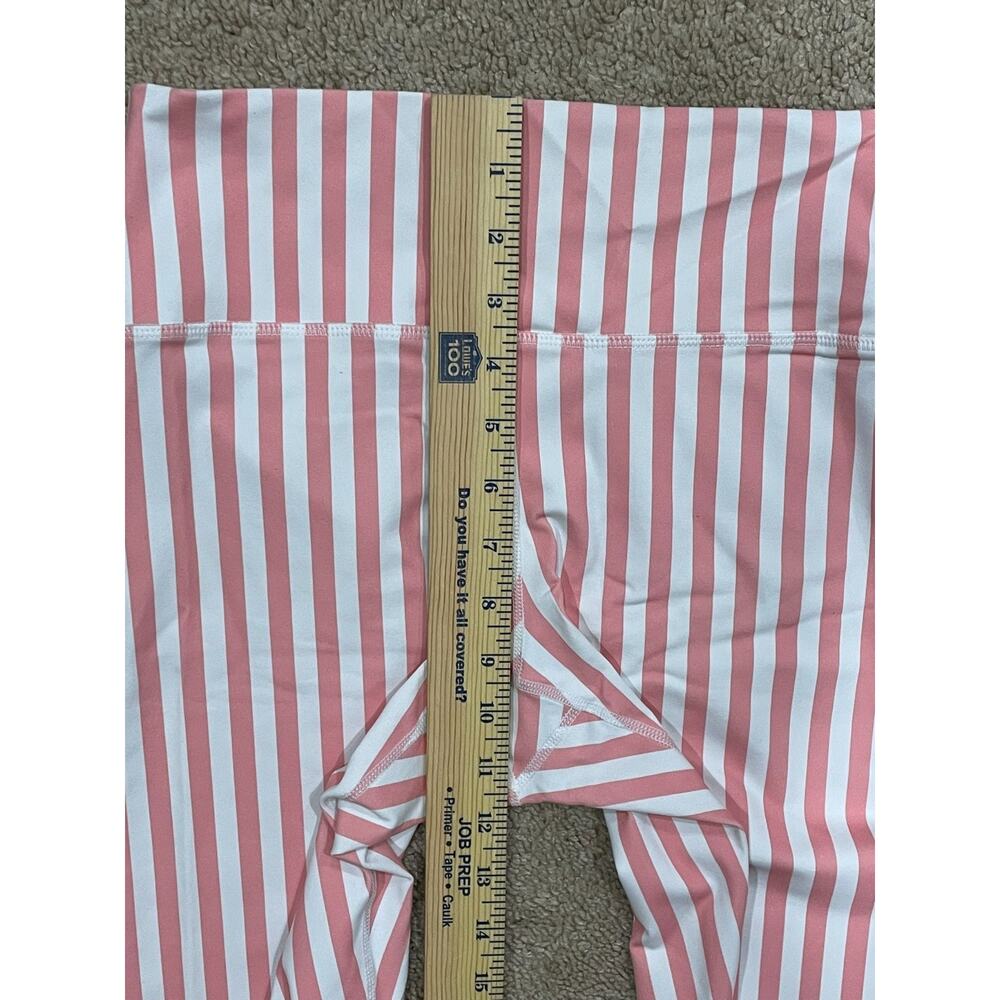 Spiritual Gangster Leggings Womens Size M White Peach Striped Athletic Stripe - Picture 5 of 7